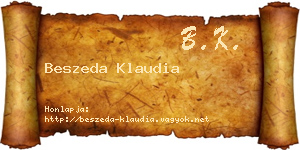 Beszeda Klaudia névjegykártya