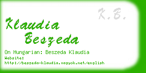 klaudia beszeda business card